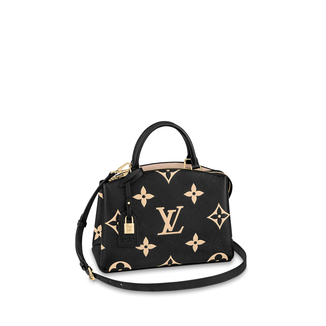 Louis Vuitton PETIT PALAIS Tote Bag Monogram Empreinte M58913 Black/Beige